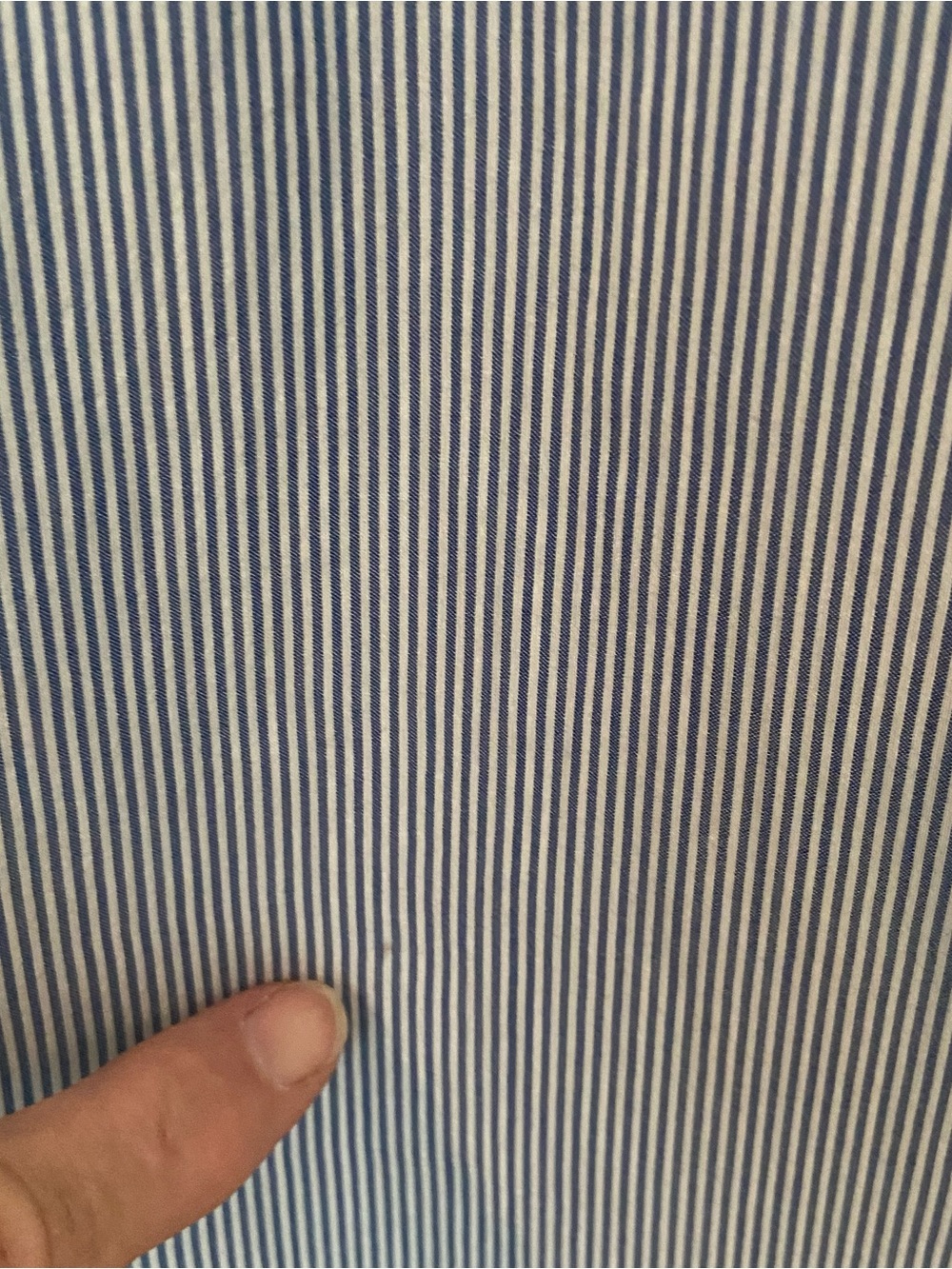 Banana Republic Blue White Pinstripe Cotton Silk Button Front Shirt Large - Picture 4 of 8